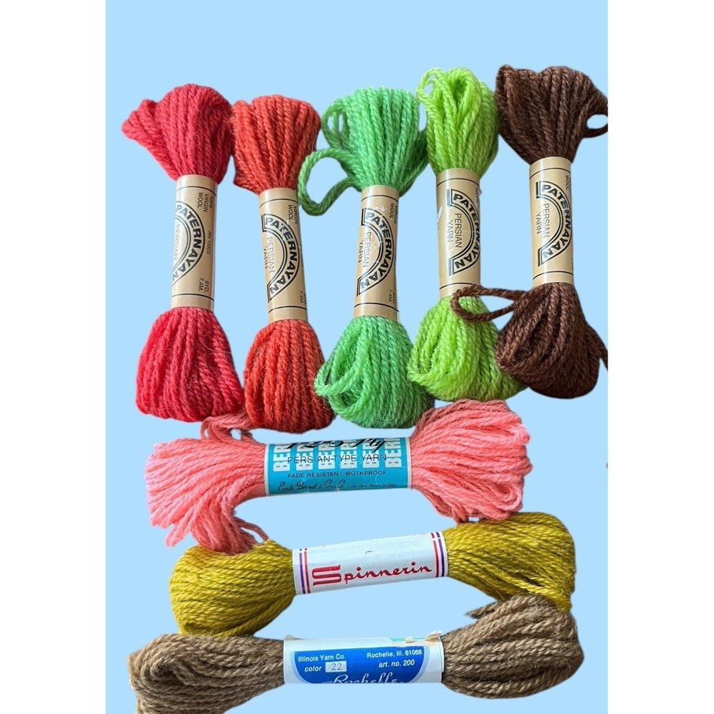Paternayan Yarn‎ Persian Wool Needlepoint Embroidery Lot Of 8 Skeins Multicolor
